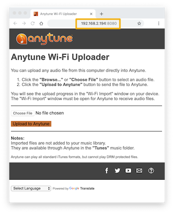 anytune export music problems email